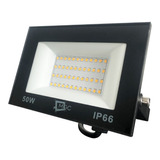 Refletor Led 50w Branco Quente Bivolt A Prova Dagua Amarelo Cor Da Carcaça Preto Cor Da Luz Branco-quente 110v/220v