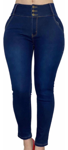 Pantalón De Jeans Elasticado Forrado Con Micro Polar 