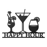 Letrero De Bar Con Texto En Ingles «happy Hour» Para Decorac