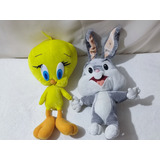 Lote 2 Peluches Bugs Bunny Y Piolin De Six Flags De 00s.