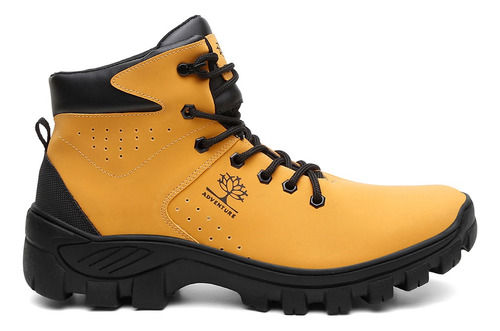 Bota Masculina Cano Médio Coturno Adventure Solado Tratorado