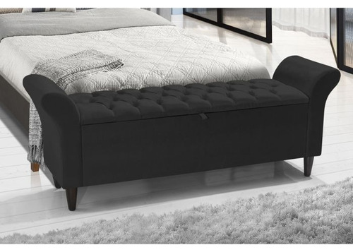 Recamier Baú Divã Paris Decorativo 1,90m Para Cama King