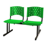 Cadeira Longarina Plástica Verde Plástica Cor Verde