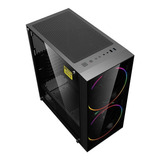 Gabinete Mid Tower Gamemax Black Hole Argb Vidrio T 3 Fan 1 Color Negro