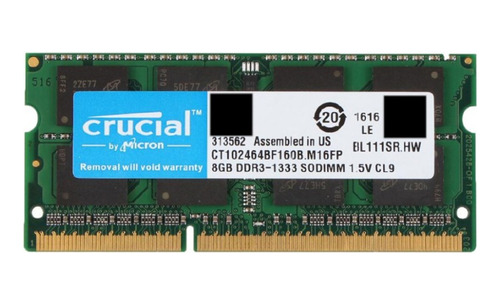 Memoria Ram Crucial 8gb Ct102464bf160b.m16fp - Computadora