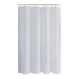 Cortina De Baño Poliester 200 X 200 Cm Blanca Ganchos