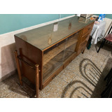 Bifé Antiguo Madera Y Vidrio