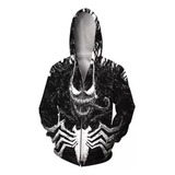 Camiseta 3d Venom Spiderman Con Capucha Y Cremallera