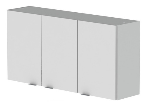 Alacena Moderna 3 Puertas Melamina 120 Perfiles De Aluminio Color Blanco