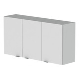 Alacena Moderna 3 Puertas Melamina 120 Perfiles De Aluminio Color Blanco