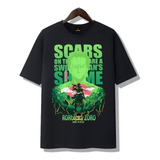 Camiseta De Manga Corta De Algodón Puro One Piece Zoro Lucha