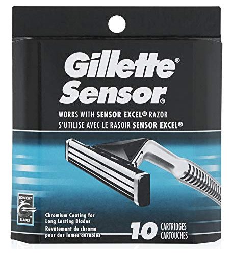 Lâminas De Barbear Masculinas Gillette Sensor 10 Recargas