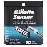 Lâminas De Barbear Masculinas Gillette Sensor 10 Recargas