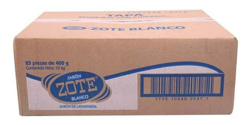 Jabón Zote Blanco Caja Con 25 Piezas De 400 Gr C/u