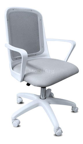 Sillon Ejecutivo Oficina Home Office Fresa Base Blanca Plana