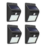 4 Lamparas De Panel Solar Para Exteriores 30 Led Y Sensor