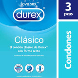 Condones De Látex Durex Clásico 3 Condones