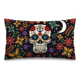 Anydesign Funda De Almohada Con Diseño De Calavera Del Día D