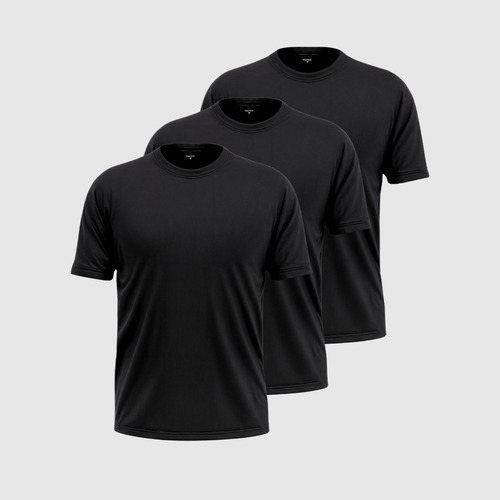 Kit 3 Camisas Masculinas Lisas Algodão Premium Fafenix