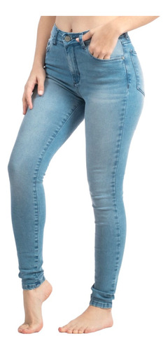 Pantalon Jean Mujer Chupin Elastizado Premium Tiro Alto 