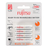 4 Pilhas Aaa Palito Recarregáveis 2100x Fujitsu 800mah