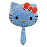 Espejo Con Pedreria De Hello Kitty Azul