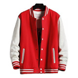 Chaqueta Bomber Para Hombre Abrigo De Béisbol Informal Con Parche