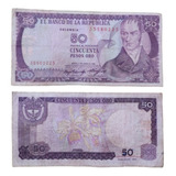 Billete 50 Pesos Oro Colombia - Antiguo Y Coleccionable