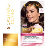 Tintura Loreal Paris  Excellence Tono Creme 5 Castaño Claro