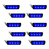 10 Unidades De Strobo Azul De 4 Leds Cada