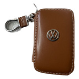 Funda De Llave Auto Remota Vw Con Cierre Color Café Claro