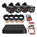 Kit Camaras De Seguridad Dvr 4 Cctv Exterior