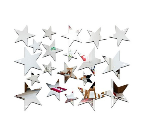 20 Estrelas Espelho Acrílico Decorativo Tamanhos Diferentes