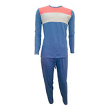 Pijama Algodón Largo Hombre Azul Hombre Mota