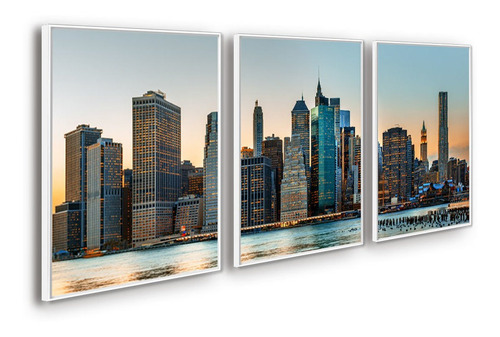Conjunto De Quadro Decorativo Foto Manhattan New York City