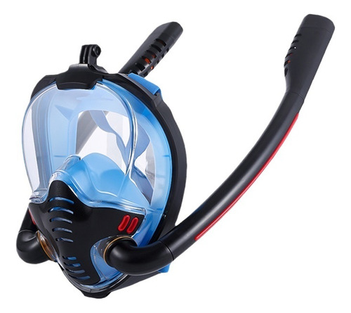 Snorkel Adulto Máscara Snorkeling Doble Tubo Silicona Full