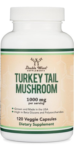 Double Wood | Turkey Tail Mushroom | 1000mg | 120 Capsules