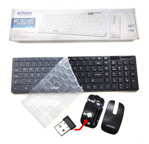 Conjunto Kit Teclado E Mouse Sem Fio Wireless Tc06