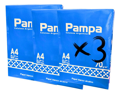 Resma A4 Hojas Papel  Kit De 3 Resma Total 1500 Hojas 70g