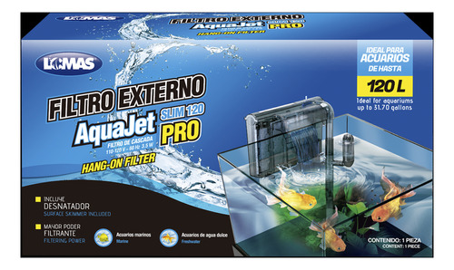 Lomas Filtro De Cascada Para Acuario Aquajet Slim Pro 120 Lt