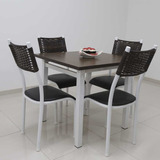 Conjunto Mesa Lisboa 80 Cm Com 4 Cadeiras Milão Quality