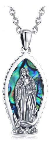 Collar De Virgen María Con Concha De Abulón. Plata 0.925