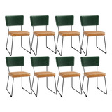 Kit 08 Cadeiras Cozinha Sala Allana Verde Couríssimo Whisky Cor Da Estrutura Da Cadeira Preto Desenho Do Tecido Liso Quantidade De Cadeiras Por Conjunto 8