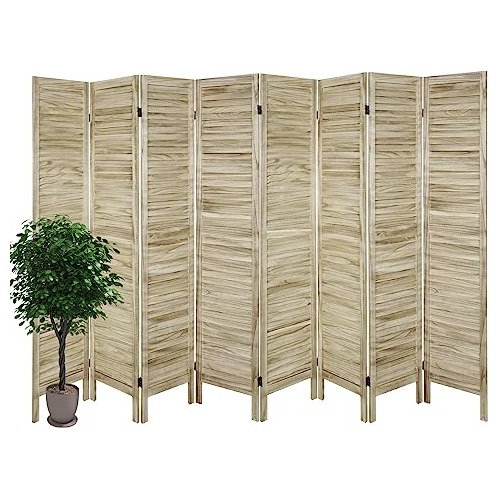 Biombo De Madera Babion 8 Paneles, Portátil Y Decorativo