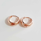 Par De Brinco Argola 16mm Banhado Ouro Rose Fecho Click