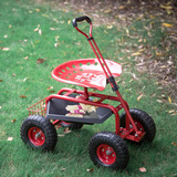 Carrito De Jardín Asiento Con Ruedas Scooter Wagon Con Mango