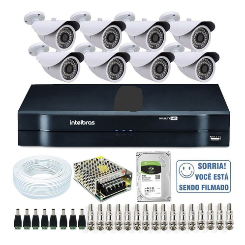 Kit Câmeras De Segurança Residencial Dvr Intelbras 1008 Hd 2