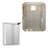 Kit Banheiro Box Perfil Aluminio Quadrado Reto Branco 1,50m