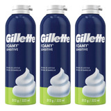 Gillette Foamy Espuma De Barbear / Sensivel 322ml Pack C/3