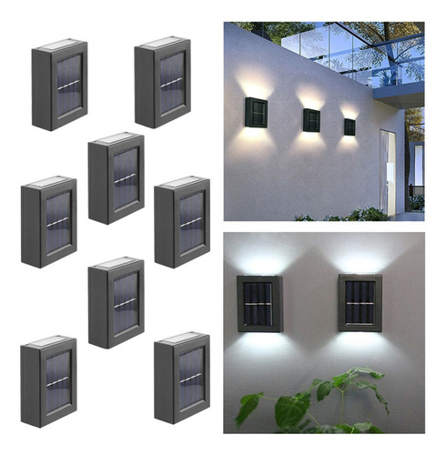 8 Apliques Solares De Exterior, Luces De Jardín -